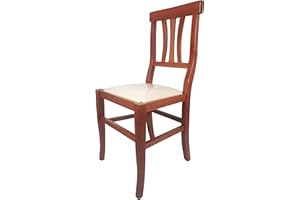 SEDAM SRL Sedia Arte Povera, qualità Top, Diverse sedute e colorazioni (Ciliegio, Imbottita Beige)