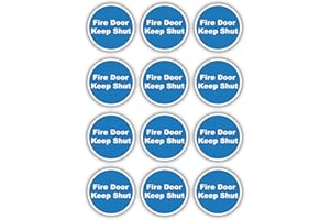 STCKY.CO Stcky 12 x Fire Door Safety Signs [BS-5499 Compliant]- Fire Door Keep Shut Stickers Adherent Vinyl Stickers (80mm x 80mm)