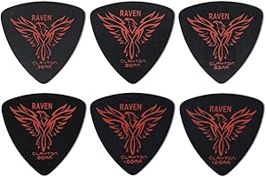 Clayton Picks BRT100/12 Black Raven Gitarrenplektren (wählen Sie aus Stärken 0,38 mm – 1,26 mm)