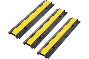 CREWORKS Passe Câble au Sol Extérieur 3pcs 2 Canaux 100x25x5cm, Goulotte Protection des Fils, Capacité 5T pour Parkings Entrepôts Jardin