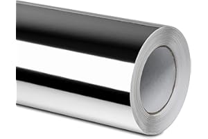 Folindo® Silber Chrom Autofolie (13€/m²) | 200 x 152 cm | Selbstklebende Luftkanal 3D Folie zur Auto Folierung | Blasenfrei