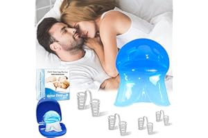 ‎AIOUTGOGO Schnarchstopper Anti Schnarch Silikon Zungenhalter Schnarchen+Nasenspreizer Schnarchfrei Pro Schnarchen Stopper Schlaf Schlafapnoe Gegen Schnarchen-Besser Atmen