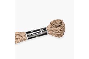 12 Pack of Premium Embroidery Thread Luca-S, 100% Giza Cotton, Oeko TEX Certified Stranded Cotton - 471 / DMC 841 / Anchor 1082