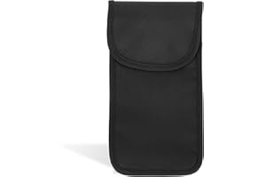 ECENCE 1 Sacchetto di schermatura Faraday per Cellulare, Smartphone, RFID, Protezione chiave auto Keyless, Custodia schermata Telefono, Nero