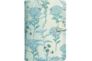 ipoul Journal for Women, Flower Embroidery Refillable Journal, A5 Binder 6 Ring, Budget Binder, Planner Binder, Refillable Notebook, Travel Diary, Gift for Friends Female, Blue Forget-me-not