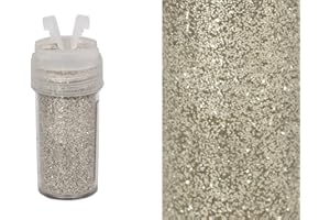 Creativery, polvere glitterata da 0,26 mm, barattolo da 2,5 x 5,5 cm, con coperchio di spargimento, glitter per fai da te, colore champagne 815