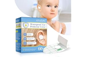 UOCASI Waterproof Ear Protection Sticker, Waterproof earplug, Ear Protectors Waterproof Disposable Ear Covers for Shower and Swimming Protects Inner Ear-60 Pcs,4.5x7cm