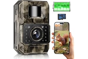 MAXDONE Wildkamera mit Bewegungsmelder Nachtsicht, 4K 64MP WLAN Bluetooth Wildkamera mit Handyübertragung App, Wildtierkamera mit 2000mAh Akku, Nachtsichtkamera 0,1s Auslösezeit, IP66 Wasserdicht