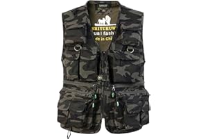 SUSHIMIAN Gilet da Pesca da Uomo Multi-Tasche Giubbotti Senza Maniche da Lavoro Gilet da Caccia Fotografia Gilet Sportivo da Trekking