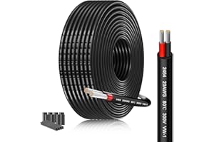 SCHDRA 20 Gauge 2 Core Wire Oxygen-Free Stranded Copper 0.5mm²×2 | Extra-Long 15M/49.2FT Cable | 5V-240V Heat-Resistant for Garden Lighting, Marine Electronics & DIY Projects