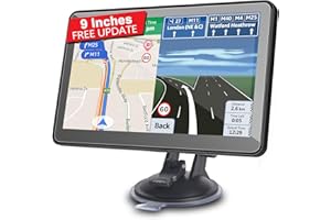 SAT NAV, TOUTBIEN GPS Navigation for Car Truck Motorhome 2.5D Touchscreen 9inch UK Europe Maps Pre-Installed with Lifetime Free Map Update, Voice Guidance, Speed Cam Alerts, POI & Lane Assistance