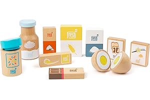 small foot Ingredienti da forno "fresh" di legno, set di giochi per la cucina per bambini e il negozio del commerciant, 11442