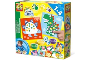 SES Creative – MY FIRST - Set de Pintura de Dedos con Dinosaurios | Juego Creativo Infantil Seguro y Lavable (S14442)