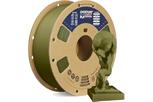 OVERTURE PLA Plus (PLA+) Filamento 3D 1.75mm, Alta Resistencia y Durabilidad, Filamento Profesional para Impresora 3D 1kg (2.2lbs), Precisión ±0.02mm,Sin Enredos (Verde Militar)