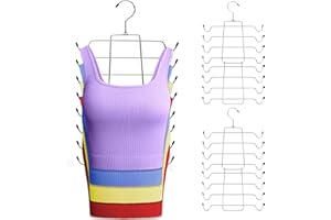 WATEFOER Appendiabiti per Canottiera, Appendiabiti per Reggiseno in 3 pezzi, Organizzatore armadio in metallo pieghevole a 8 livelli per canottiere, camis, reggiseni, costumi da bagno, cravatte