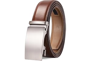 LAKIDAY Ceinture Hommes, Boucle Automatique à Cliquet Ceinture pour Homme Costume d'affaires, Ceinture en Cuir 35mm Taille Réglable