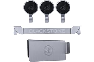BLACKSTONE 5188 Compuerta Trasera para Grasa, 3 Ganchos magnéticos y Soporte para Utensilios, Accesorios para planchas de Cocina de Superficie Plana, Soporte de Utensilios de Cocina para Barbacoa de