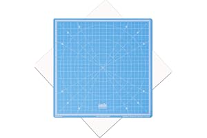 ANSIO 360° Rotating Self Healing Cutting Mat - Craft, Quilting, Sewing, Scrapbooking, Fabric & Papercraft - Imperial 13 Inch x 13 Inch Square Self Healing Rotating Cutting mat - Sky Blue