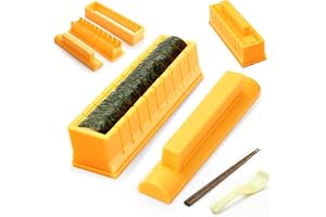 Bukecagif Sushi Maker, Sushi-set, Onigiri-skärare som hemgjord sushitillbehör, formuppsättning (ram, bas och lock) med rissked och ätpinnar
