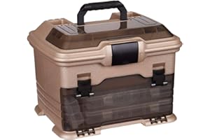 Flambeau Outdoors T5P Pro Multiloader Tackle Box, Fishing Organizer with Tuff Tainer Boxes, Zerust Anti-Corrosion Technology - Clear Blue/Gold