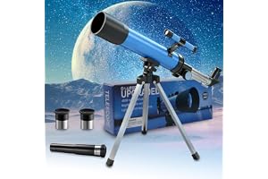 Luzsco Teleskop för barn, 50 mm 66x nybörjarteleskop med stativ | 20x och 66x okular, 400 mm brännvidd, månskådning, fågelskådning, pedagogisk astronomi, för pojkar och flickor 8-12 år