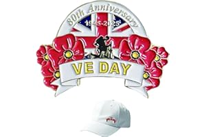 PSFYRN Ve Day 80th Anniversary Decorations, 2025 Ve Day Pin Badge Brooch, Ve Day Decorations, Jack Flag Celebrations Decorations Veteran Gifts Memorabilia, Game