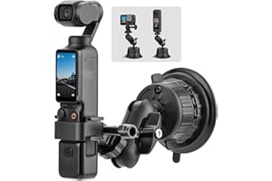 BRDRC Pocket 3 - Soporte de ventosa (mejorado), kit de soporte para parabrisas con adaptador de expansión de zapata fría para Go Pro Max Mini Hero Pocket 2 Insta 360 X4 X3 Action 5 4 3 accesorios, sin