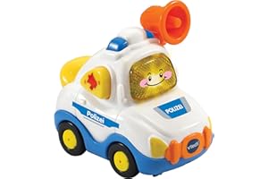 ‎VTECH Vtech TUT TUT Baby Flitzer - Polizei – Spielzeugauto mit Musik, aufleuchtender Taste, spannenden Sätzen und Geräuschen – Für Kinder von 1-5 Jahren