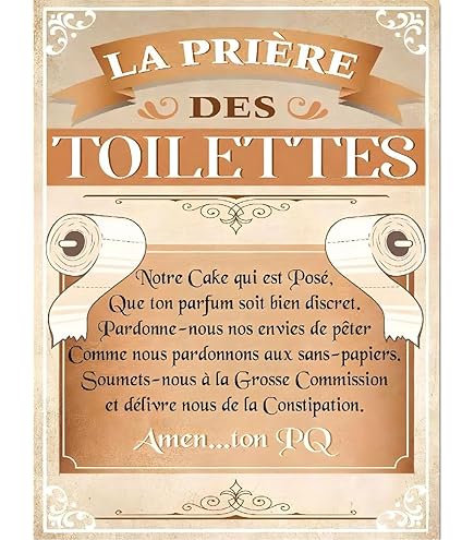 Plaque Humoristique Les Mains Qui Nettoient Les Toilettes