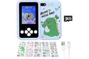 Jirmerp Smartphone Bambini,Cellulare per bambini Con la funzione di gioco musicale della fotocamera con adesivi Scheda di memoria da 32 GB Regali di Compleanno di Natale per Ragazzi e Ragazze blu