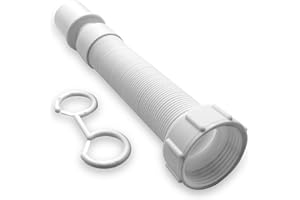 CranPlas CP131-1¼" Flexible Vanity Unit Trap with Clip | Adjustable Vanity Basin Waste Trap (230–600mm) for Leak-Free Tight Spaces | EN274 Tested Chemical Resistant Polypropylene | UK/Ire Fittings