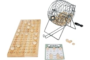 Small Foot Bingospiel mit Lostrommel aus Metall, Spielmaterialien aus Holz, ab 5 Jahren Spielzeug, Natur, 1831 Toys, 2019762