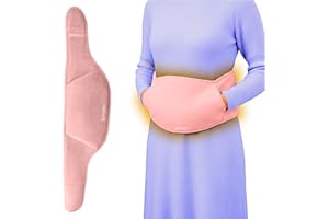 EPISENT Rechargeable Electric Hot Water Bottle Belt with Plush Cover, Hands Free Waist and Back Warmer for Cramps Period Pain and Back Tension, Up to Five Hours Warmth,PINK