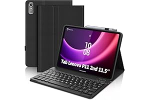 SENGBIRCH Funda con Teclado para Lenovo Tab P11 (2nd Gen) 11.5" - Teclado Español Ñ Bluetooth Inalámbrico Extraíble para Tablet Lenovo Tab P11 de 2.ª Generación TB-350FU/TB-350XC,Negro -1