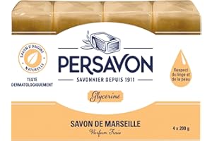NI ZMIR PERSAVON Savon de Marseille glycérine 200 g 4 Pièces - Lot de 2