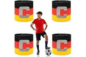 oooaooo 4 Stück Kapitänsbinde Kinder, Elastisch Kapitänsbinde Fussball, Spielführerbinde, Schön und Langlebig, Geeignet für Jungen und Mädchen Fußball Fußball Rugby oder Hockey usw