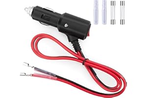 GUNGY Wtyczka do zapalniczki samochodowej z przełącznikiem 12 V/24 V wtyczka samochodowa z przedłużaczem 1 m, 14 AWG, do gniazda zapalniczki samochodowej, z bezpiecznikiem 15 A, do samochodów