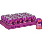 Aquarius Extra Pomegranate A&ccedil;ai, Low Calorie Drink, 24x330 ml | Low Calorie Soda with Vitamins B3 B5 B6, Zinc, Selenium &amp; Gin