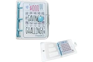 Feliciay 1000 Envelopes Saving Challenge, Mini Savings Cash Binder, Fun Budget Challenges for Money, Savings Book with Cash Envelopes, Easy Budget Binder Organizer for Couples,Offices, Home
