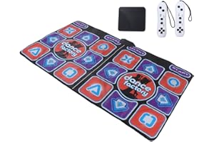 FANSHENG Tapis de Danse éLectronique Pliable sans Fil à Deux Joueurs, pour Enfants Et Adultes, Tapis de Yoga Antidérapant avec Câble AV, Inclus 63 Sortes de Jeux, pour TV Pc, Cadeau Sympa