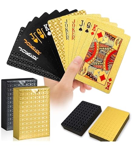 Wugauwor Waterdichte plastic speelkaarten, 2 kaartensets, rood en blauw, professionele plastic pokerkaarten, kunststof speelkaarten, pokerkaartenset, pokerkaarten voor blackjack, Canasta kaartspel