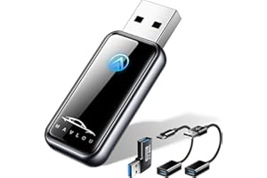 MAVLOU Wireless Android Auto Adapter, Neuestes Upgrade Stabiler schneller Mini Android Auto Dongle, Glasplatte & Metallrahmen, Convert Wired to Wireless, für Android 11+ & Autos mit Wired Android Auto