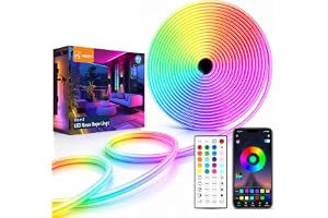 MMEEVT LED-list 10 m – RGB, IP67 vattentät, flexibel neon LED-list med fjärrkontroll och app-styrning, neon LED-band med time