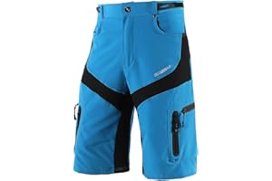 BERGRISAR Pantalones Cortos de Ciclismo Hombre para MTB y Bicicletas de montaña, Bolsillos con Cremallera, Resistente al Agua, Transpirables 1806BG