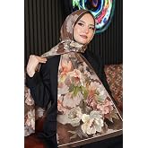 Floral Desen Kahve Soft Pamuk Şal
