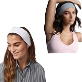 2'li Kombin Spor Sa&ccedil; Bantları - Elastik Kaymaz İnce Sa&ccedil; Ter Kafa Bandı Bandana, Şık Kadın & Erkek Koşu Fitness Yoga Pilates M