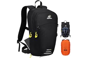ONETOALL Mochila de Ciclismo 15L / 20L con Funda Impermeable, Mochila Hidratación Mtb para Hombre y Mujer, Mochila Senderismo Pequeña y Antirrobo para Moto, Esquí, Bicicleta, Montaña y Running