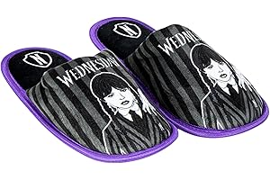 Wednesday Addams Miércoles Zapatillas Casa Niña, Pantuflas Suela Antideslizante, Tallas EU 30 a 37