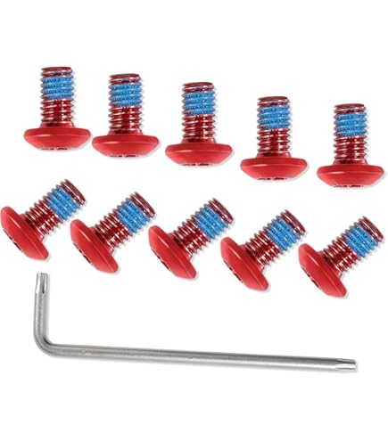 WIROJ Lot De 12 Boulons M5 X 9 Mm En Titane Pour Rotors De Frein à Disque De VTT, Vis Torx T25 En Titane (rouge