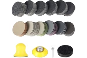 AOHAO 184 Dischi Abrasivi da 50 mm, Grana 60-10000 Dischi Abrasivi Rotondi per metallo, legno, vetro, lucidatura auto